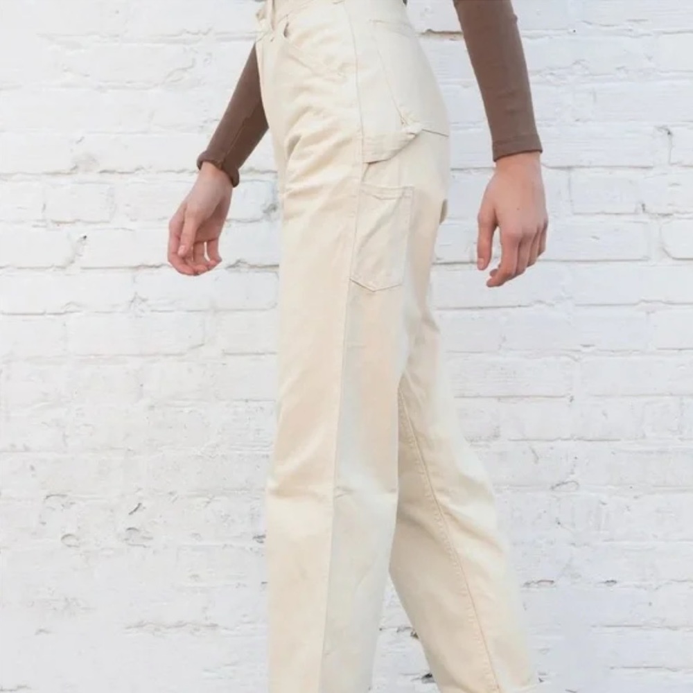 brandy melville white tammy cargo pants